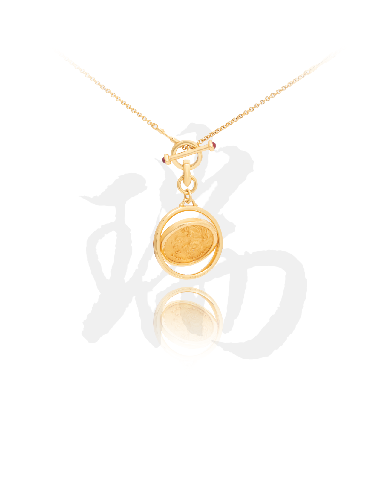 Silver Plated 18K Gold Rotating King Pendant Necklace