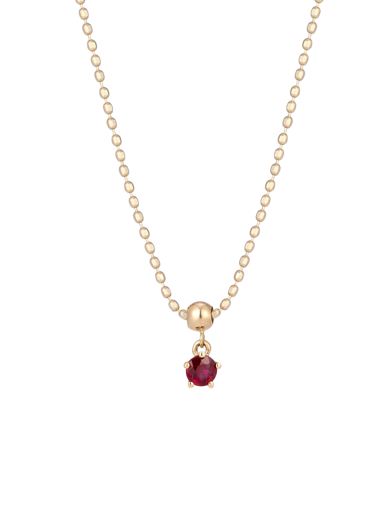 18K July Birthstone Ruby Necklace
