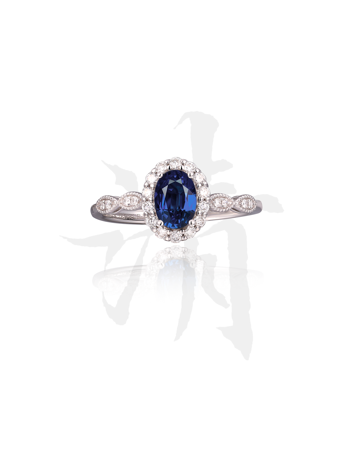 18K Gold Diamond & Sapphire Ring