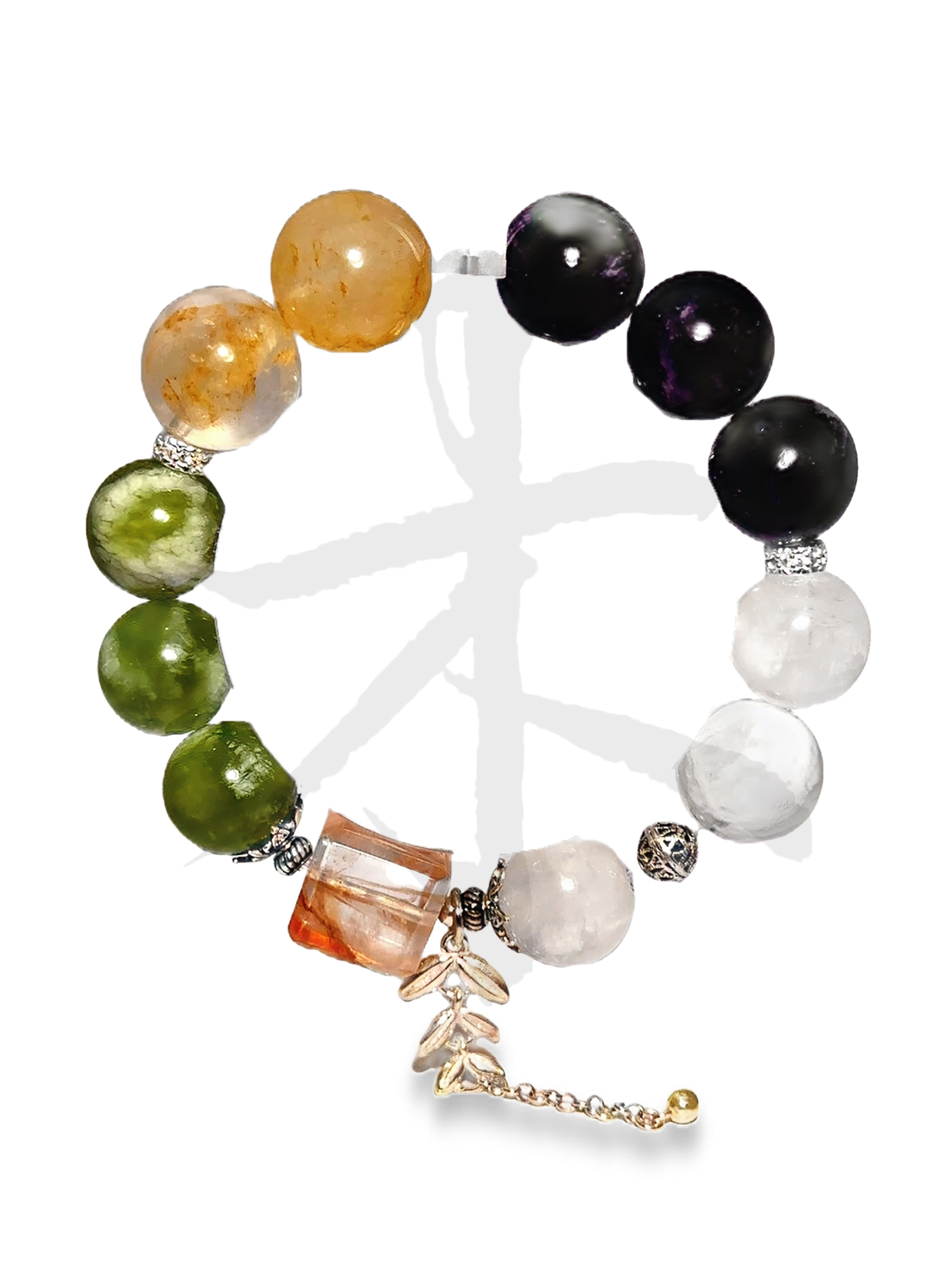 Amethyst White Ghost Cui Jade Gum Flower Bracele